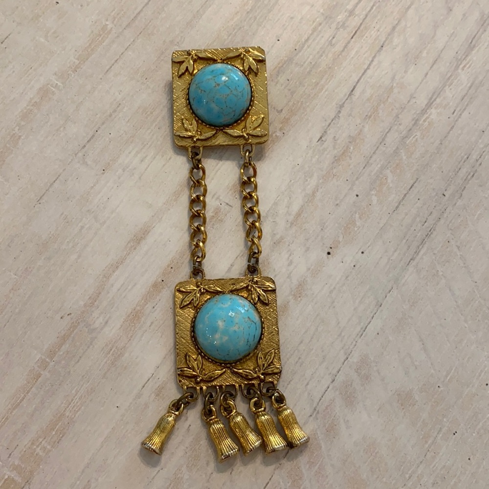 Vintage Faux turquoise Brooch
